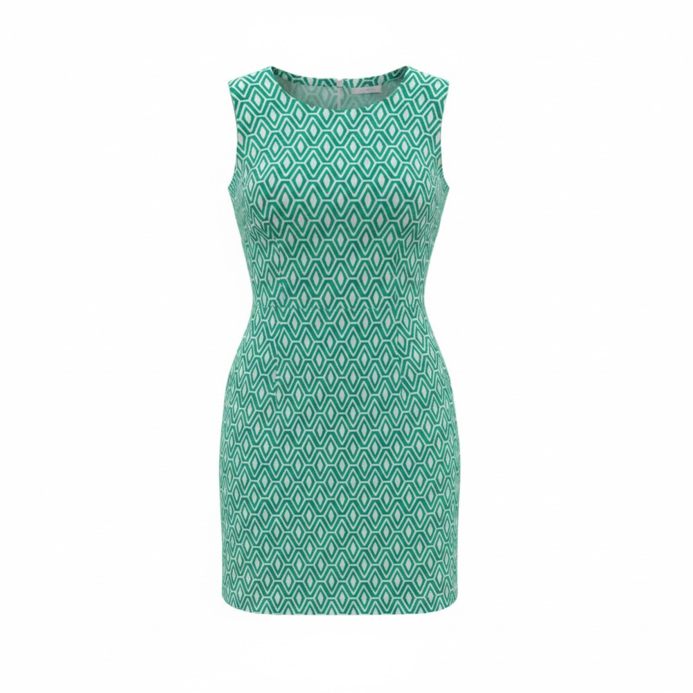 Mario Serrani Italy Women's Sleeveless Geometric Print Sheath Dress Size 6